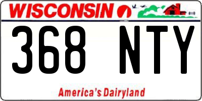 WI license plate 368NTY