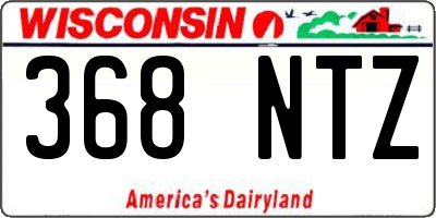 WI license plate 368NTZ