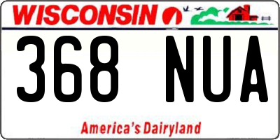 WI license plate 368NUA