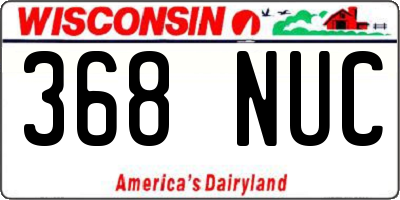 WI license plate 368NUC