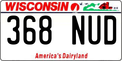 WI license plate 368NUD
