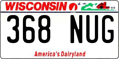 WI license plate 368NUG