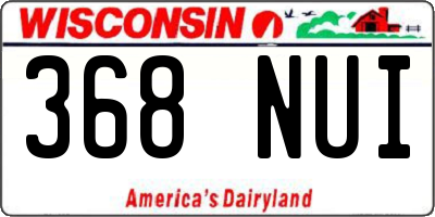 WI license plate 368NUI