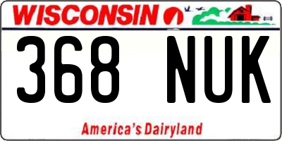 WI license plate 368NUK
