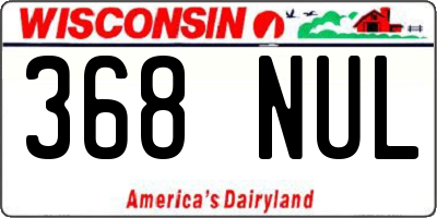 WI license plate 368NUL