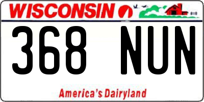 WI license plate 368NUN