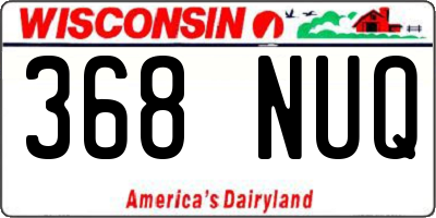 WI license plate 368NUQ