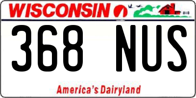 WI license plate 368NUS