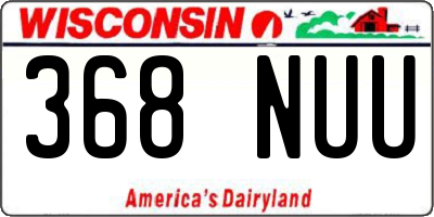 WI license plate 368NUU