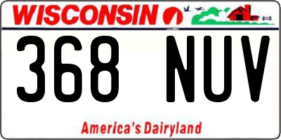 WI license plate 368NUV