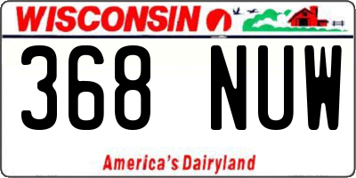 WI license plate 368NUW