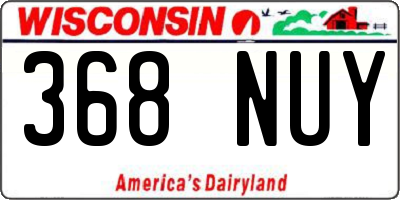 WI license plate 368NUY