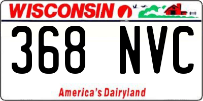 WI license plate 368NVC