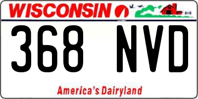 WI license plate 368NVD