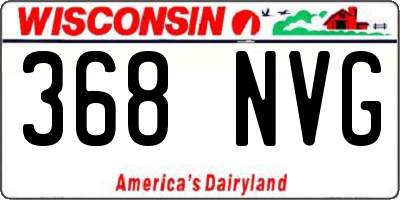 WI license plate 368NVG