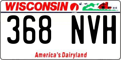 WI license plate 368NVH