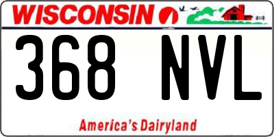 WI license plate 368NVL