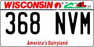 WI license plate 368NVM