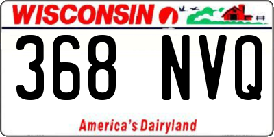 WI license plate 368NVQ