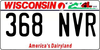 WI license plate 368NVR