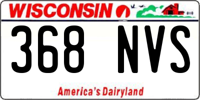 WI license plate 368NVS
