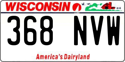 WI license plate 368NVW
