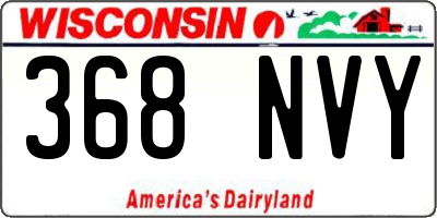 WI license plate 368NVY
