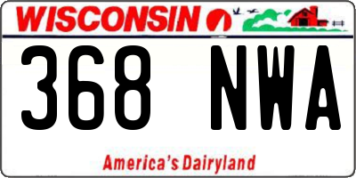 WI license plate 368NWA