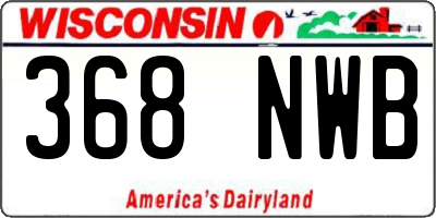 WI license plate 368NWB
