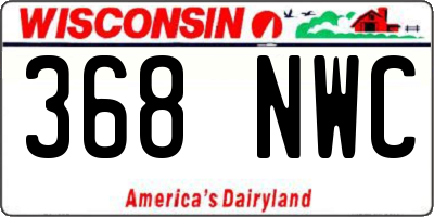 WI license plate 368NWC