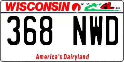 WI license plate 368NWD