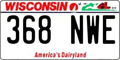 WI license plate 368NWE