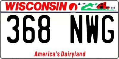 WI license plate 368NWG