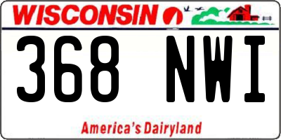 WI license plate 368NWI