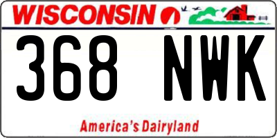 WI license plate 368NWK