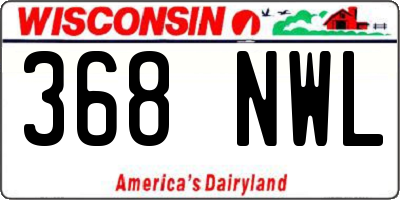 WI license plate 368NWL