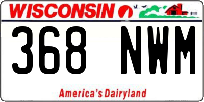 WI license plate 368NWM