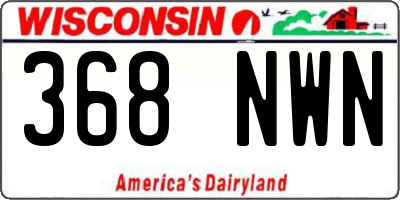 WI license plate 368NWN