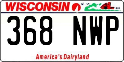 WI license plate 368NWP