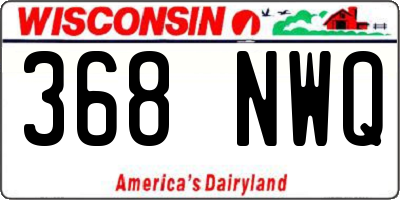 WI license plate 368NWQ