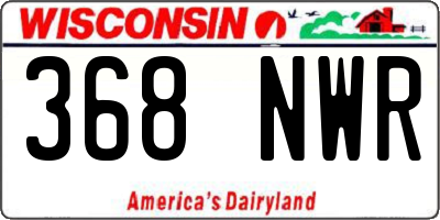 WI license plate 368NWR