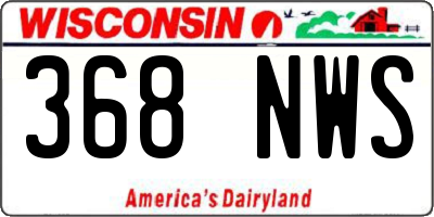 WI license plate 368NWS