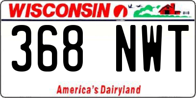 WI license plate 368NWT