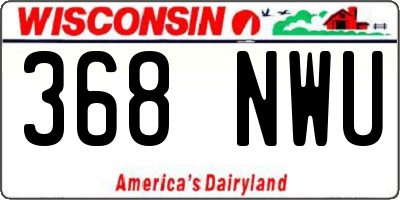 WI license plate 368NWU
