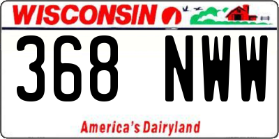 WI license plate 368NWW