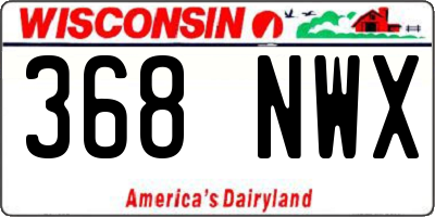 WI license plate 368NWX