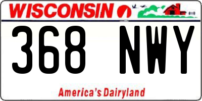 WI license plate 368NWY