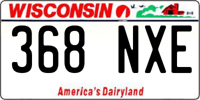 WI license plate 368NXE