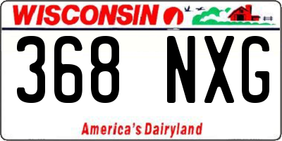 WI license plate 368NXG