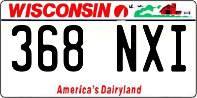 WI license plate 368NXI